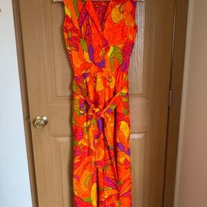 Vintage Sydney Honolulu Orange and Purple Jumpsuit